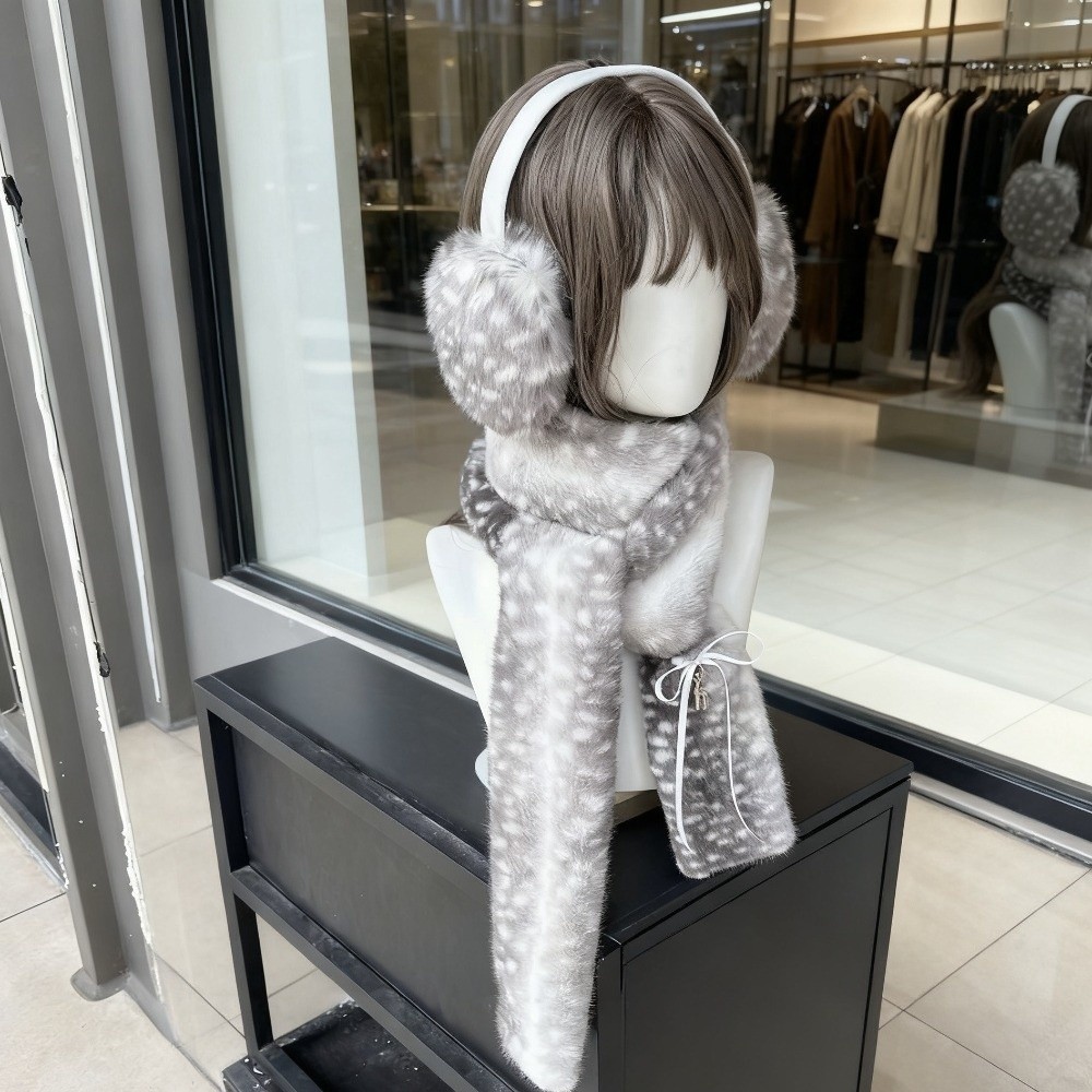 Cute Deer Print Scarf Winter W - огляд і ціна Ear Muff Foldable
