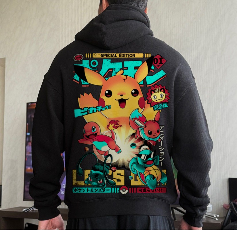 Black Oversized 4xl Pok É Mon  - огляд і ціна Y2K Winter Clothing