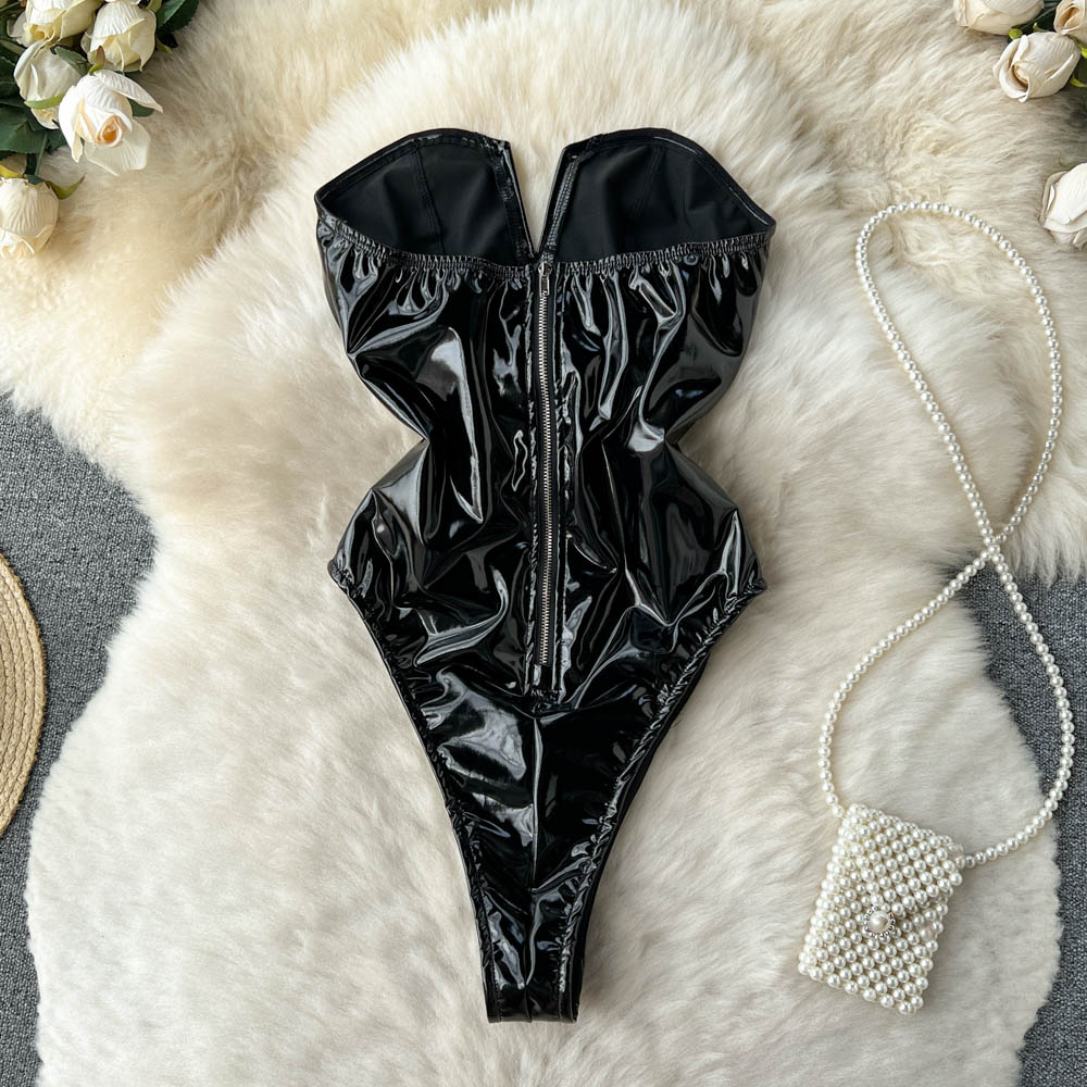 PU Leather Sexy Bodysuits Wome - огляд і ціна Y2K Winter Clothing