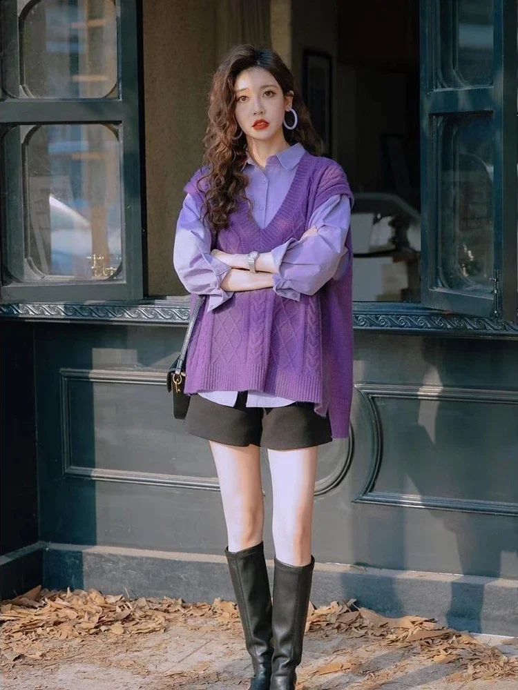 Waistcoat Purple V-neck Lady S - огляд і ціна Winter Clothing Trends