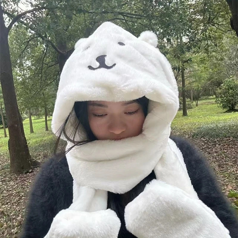 3 In 1 Plush Thick Hooded Hat  - огляд і ціна Winter Clothing For Kids