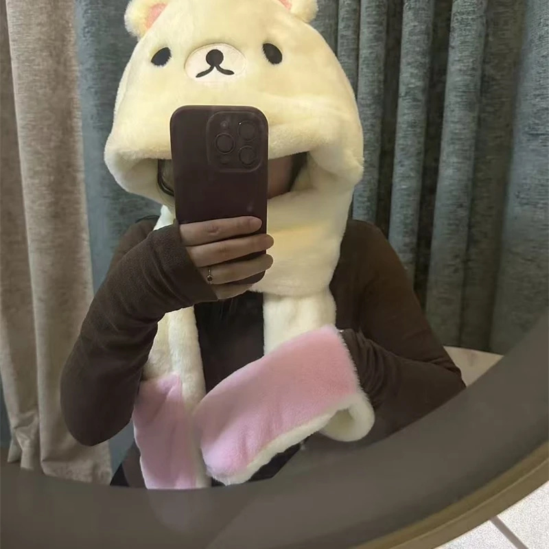 3 In 1 Plush Thick Hooded Hat  - огляд і ціна Winter Clothing For Kids